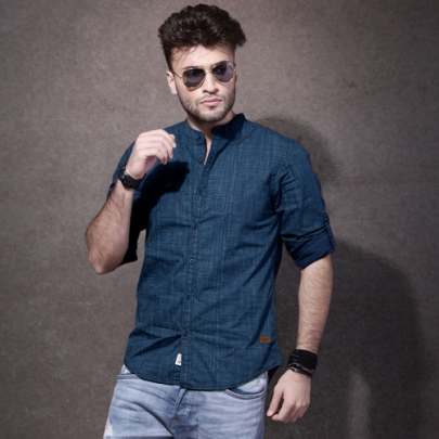 Men Blue Regular Fit Printed Casual Shirt